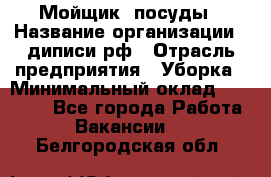 Мойщик  посуды › Название организации ­ диписи.рф › Отрасль предприятия ­ Уборка › Минимальный оклад ­ 20 000 - Все города Работа » Вакансии   . Белгородская обл.